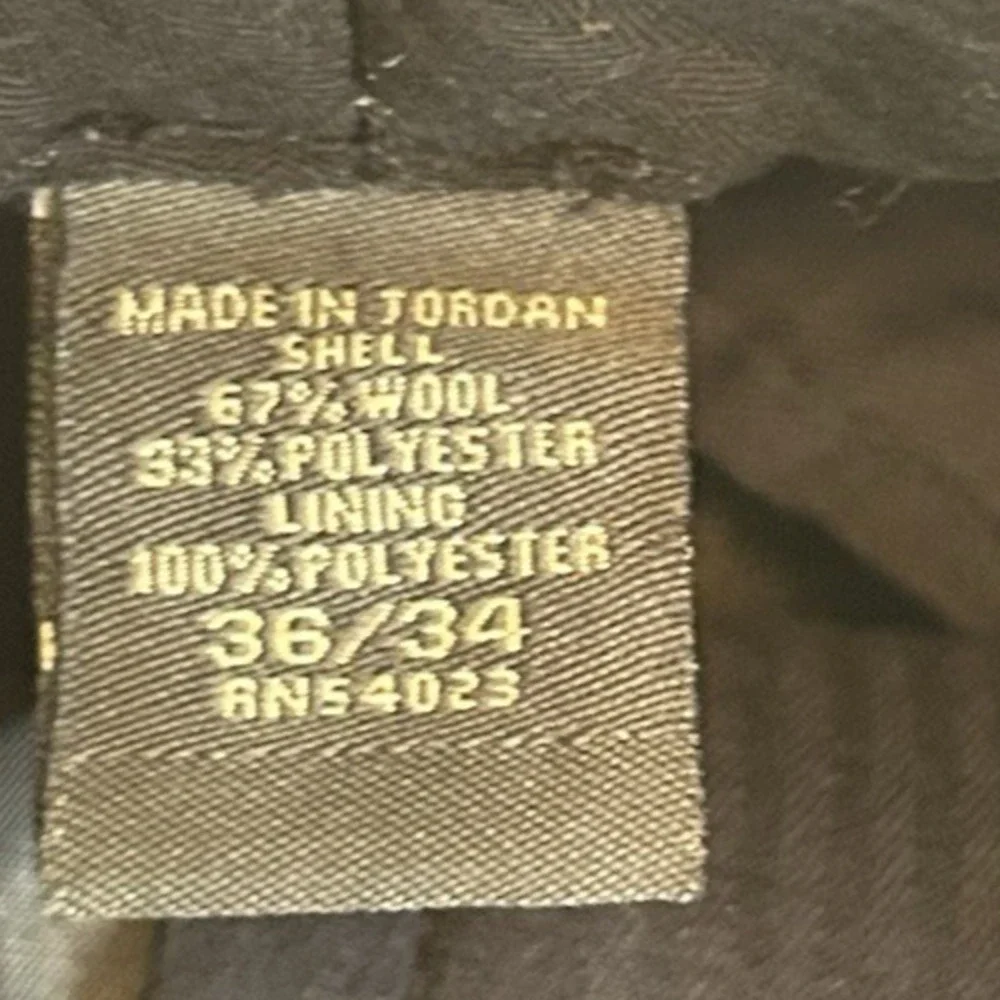 Banana Republic Mens Wool/Poly Dress Pants Gray Stripe Sz 36x34 (actual 35x33.5)